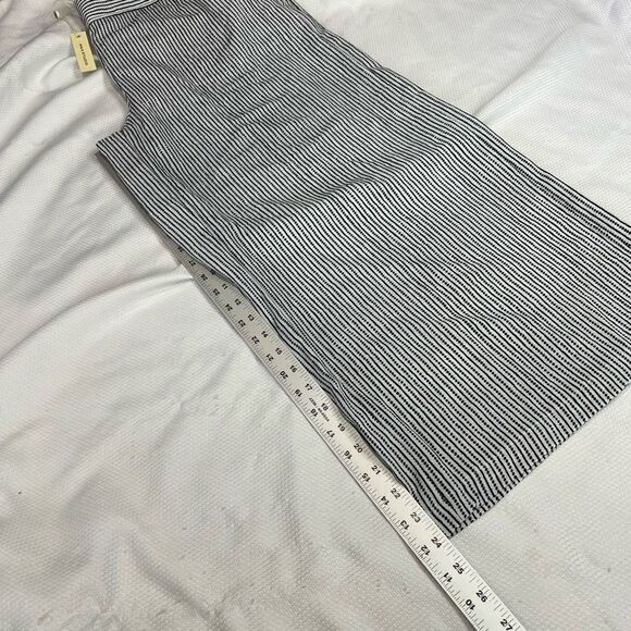 Max Studio Cream Black Stripe Crepe Cropped Wide Leg Pant Sz XL NWT - Picture 8 of 9
